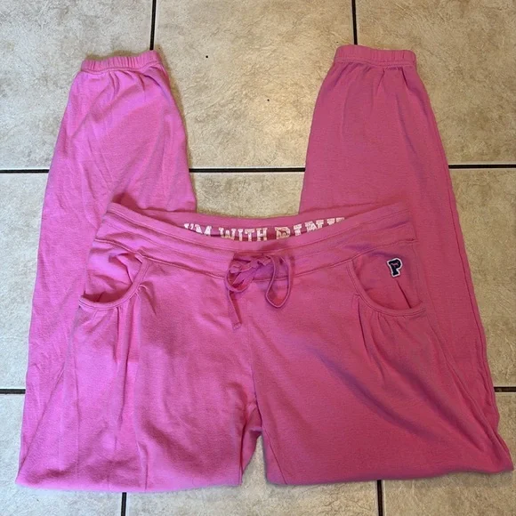 Vintage Y2K PINK Victoria’s Secret Pink Dog Logo Sweatpants💕 - Picture 2 of 8